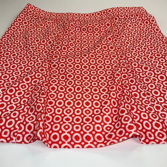 Ripskirt Hawaii Adjustable Wrap Skirt Orange Geometric Print Size L Length 2 - Picture 6 of 9